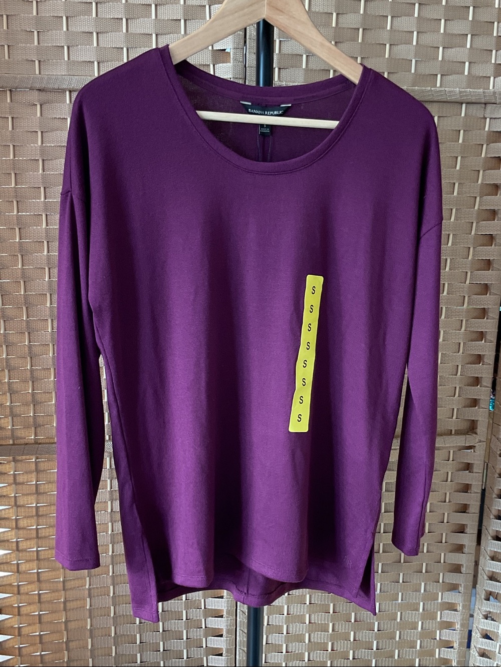 Banana Republic Eggplant Purple Long-Sleeve Women's Top